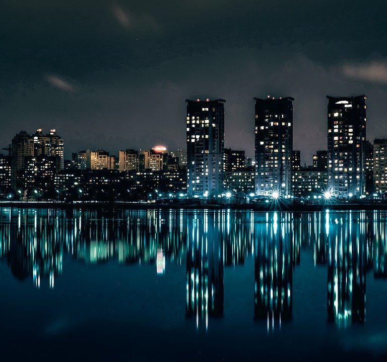city, night, the architecture